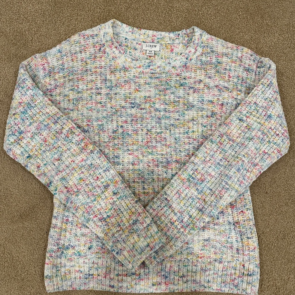 J. Crew Speckled Multicolor Crew Neck Sweater